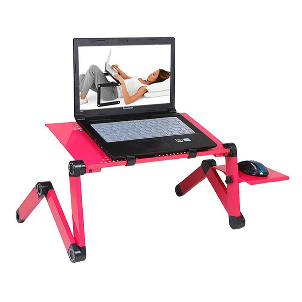 Verstellbarer Laptop-Tischständer Tragbarer ergonomischer Lapdesk aus Aluminium für TV-Bettsofa PC Notebook Tischständer mit Mauspad