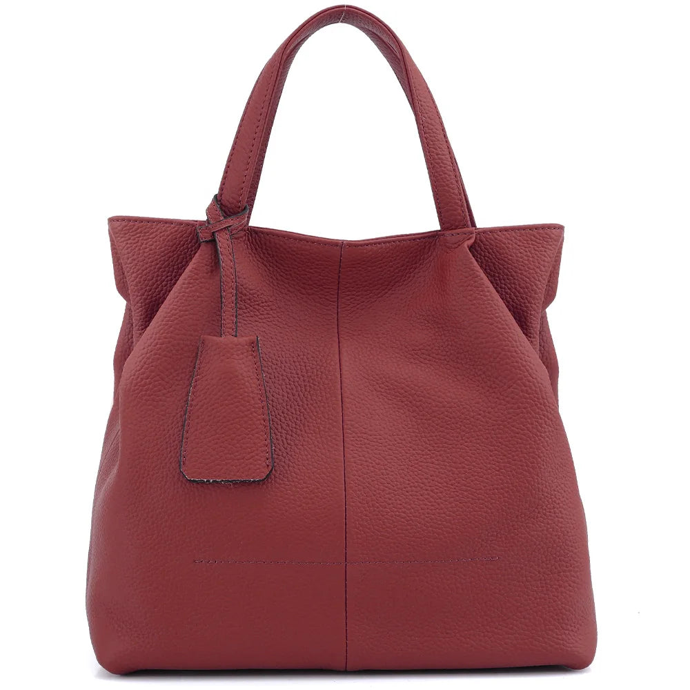 Zency Soft Genuine Leather Handbag Women's Shoulder Bag Winter Fashion Casual Design Shopper Crossbody Large Bucket Tote Bag