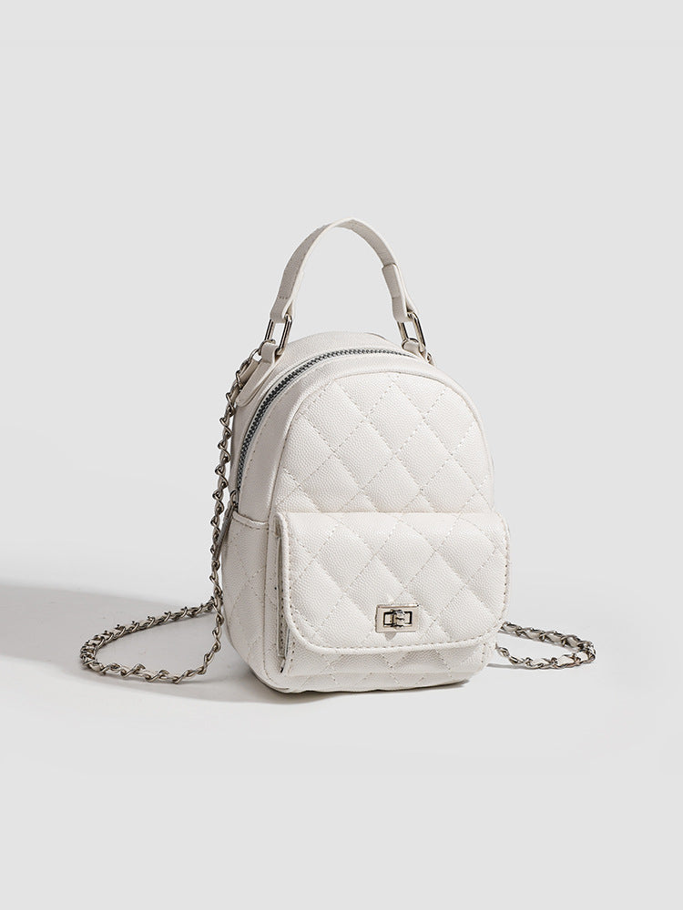 High-end sense mini diamond lattice chain shoulder bag women's 2024 new fashion all-match backpack handbag