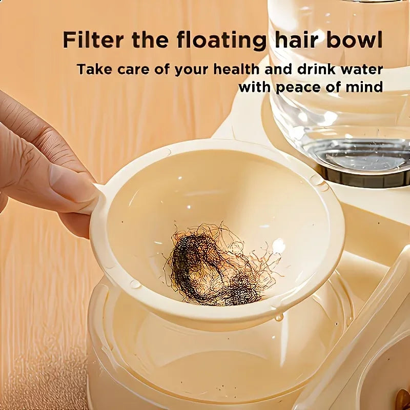 2-in-1 Großer Futter- und Wasserspender für Haustiere, Trocken-Nass-Trennung, robuster Kunststoff, transparent, keine Batterie, für Katzen, Hunde, Reisen