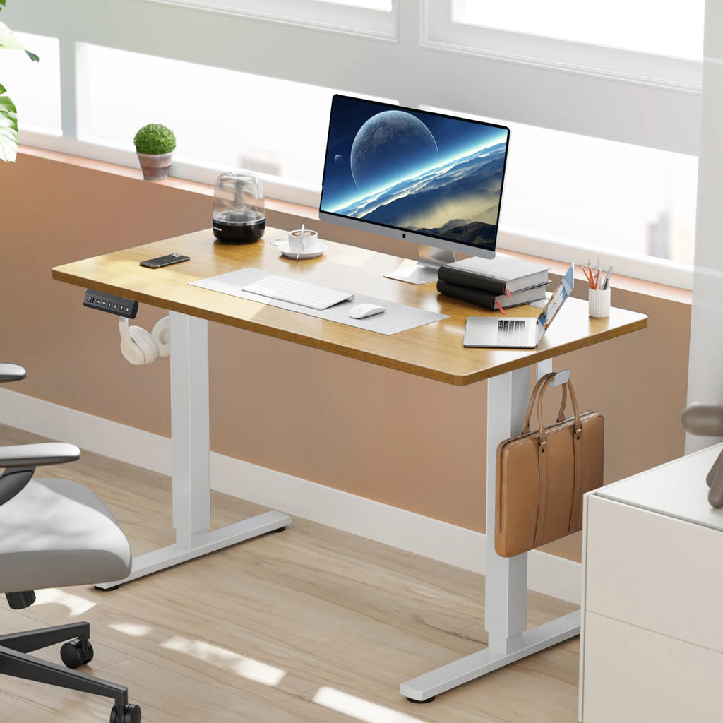 JHK Elektrischer Stehschreibtisch Höhenverstellbar 100x60 cm Steh-Sitz-Computertisch Ergonomischer Arbeitstisch