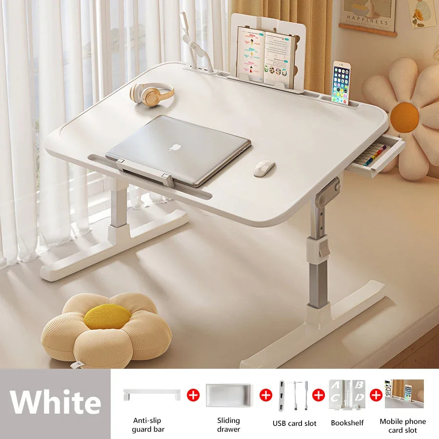 Laptop-Tisch, klappbarer Betttisch, verstellbarer Computertisch, Bürotisch, Kinderschreibtisch, Schlafzimmer-Wohnzimmer-Tisch, verstellbar