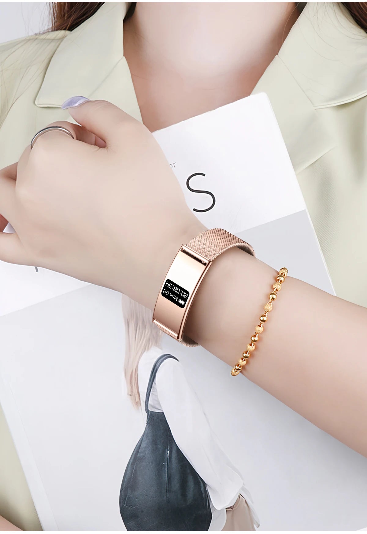 LIGE Bracelet Ultra-mince Sport Fitness Tracker Santé Smart Bracelet Podomètre Moniteur de Fréquence Cardiaque Montre Intelligente Rappel d'Appel