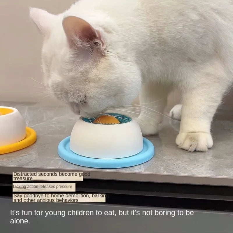 Tier-Leckmatte, Anti-Schling-Futternapf, Interaktives Beschäftigungsspielzeug, Rutschfeste Käfig-Unterlage für Hunde und Katzen