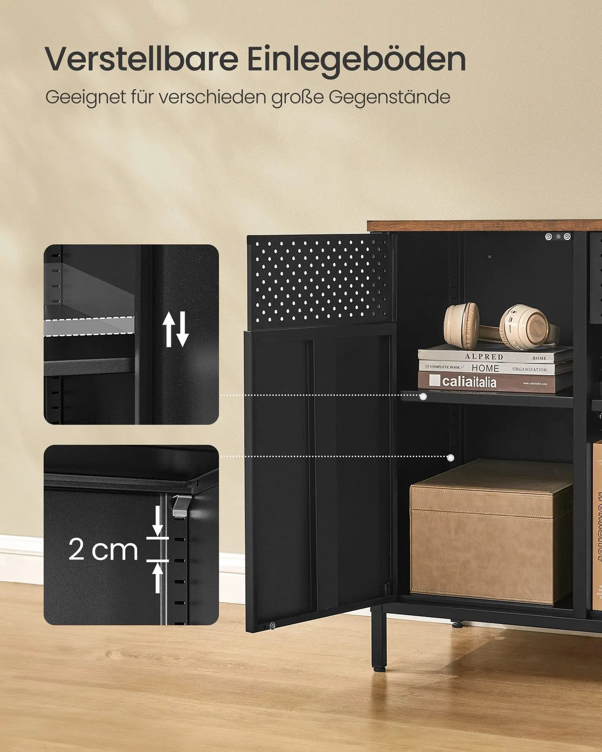 SONGMICS Rangement - Armoire garde-robe en métal avec double porte