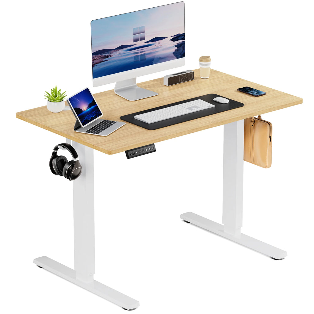 JHK Elektrischer Stehschreibtisch Höhenverstellbar 100x60 cm Steh-Sitz-Computertisch Ergonomischer Arbeitstisch