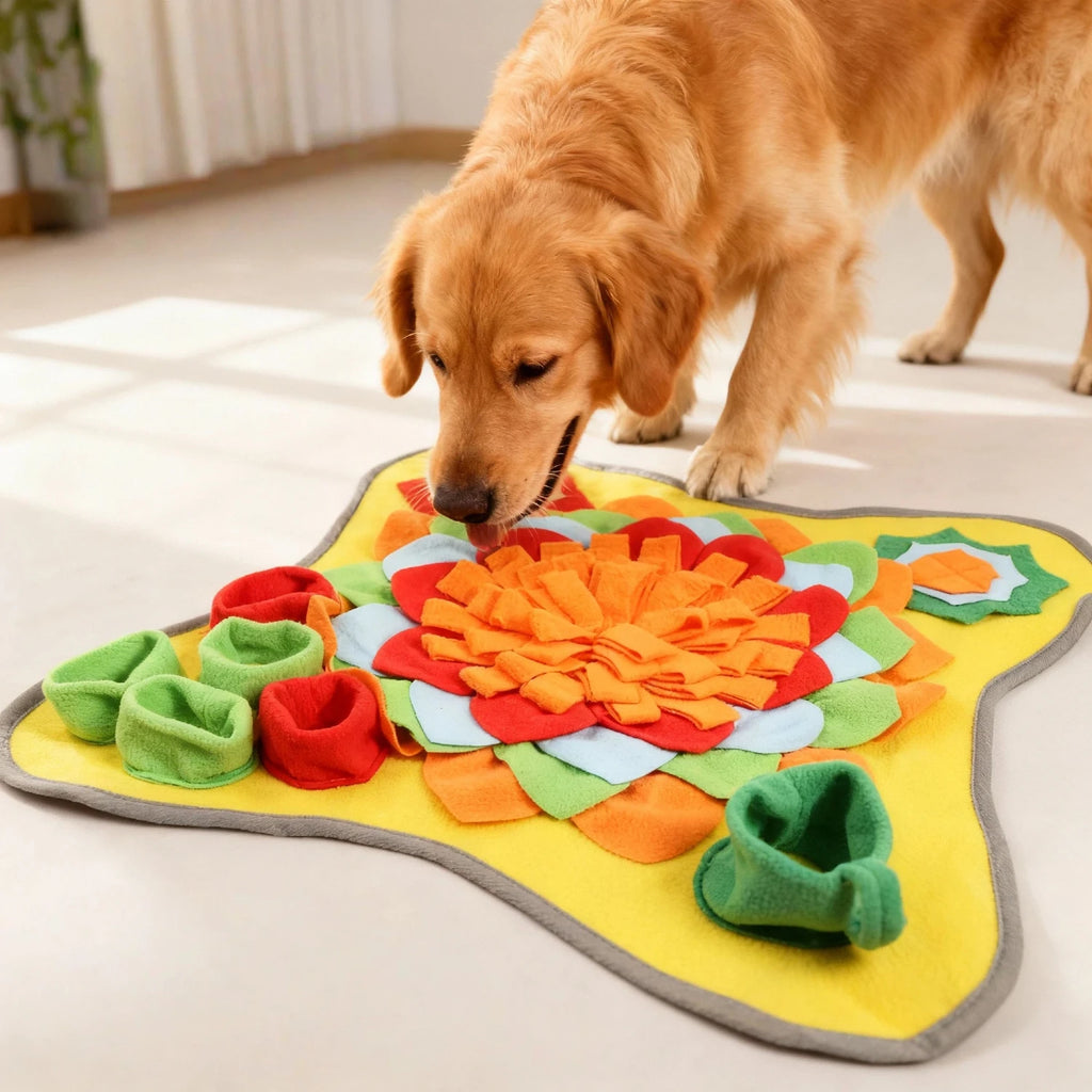Pet Snuffle Mat for Dogs Cats, Interactive Foraging Feeding Mat, Non‑Slip Colorful Flower Shape Nosework Training Toy, Stress Re (Copy)