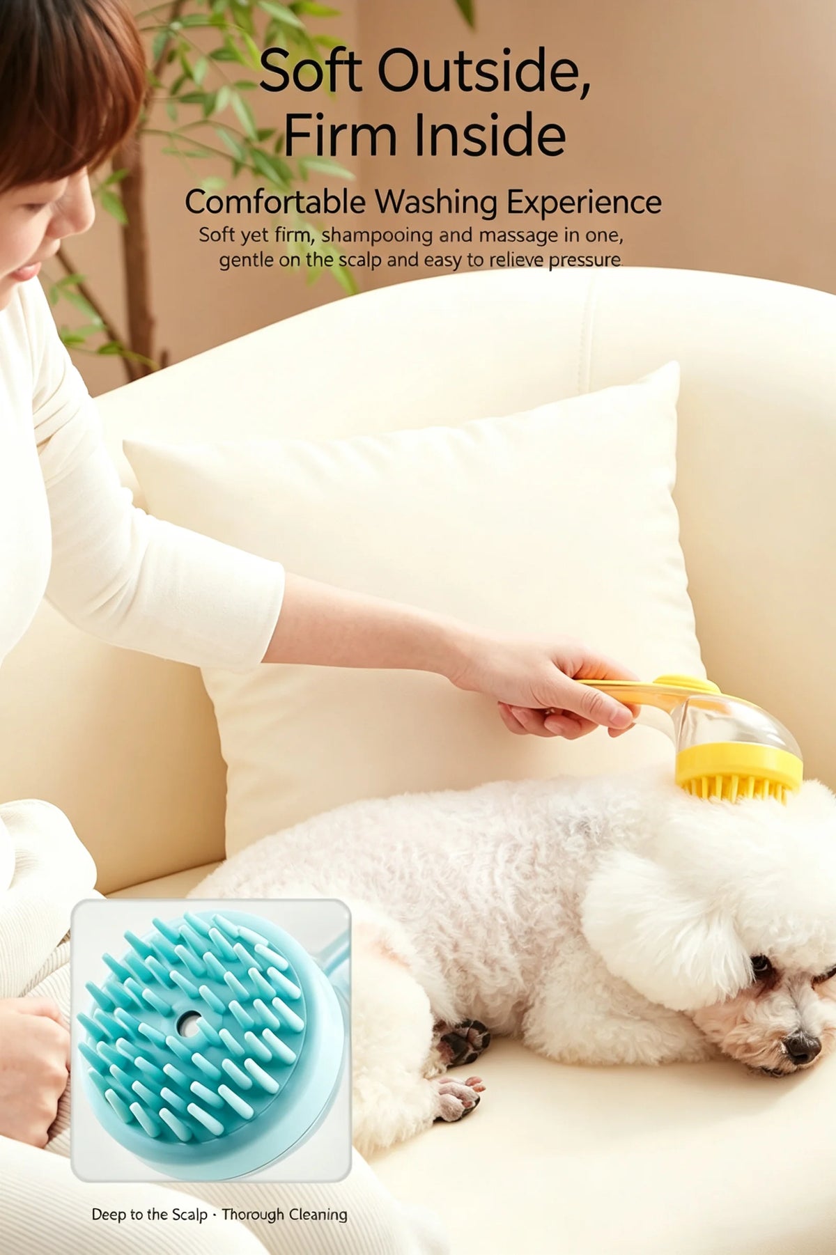 Pet-Badbürste für Hunde Katzen Flüssigkeitszufuhr Massage Shampoo-Bürste Tierhaare Waschen Schrubben Fellpflege Kopfmassagekamm Kleine Werkzeuge