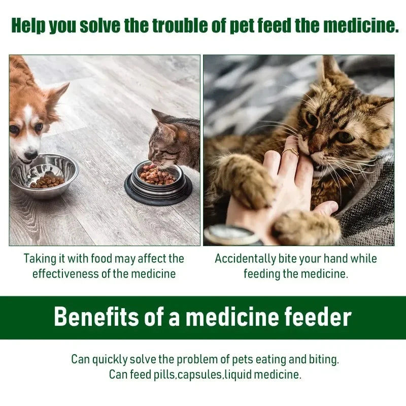 Haustier-Medikamentenspender, Pressfutterstab für Katzen und Hunde, zum Einnehmen von Tabletten, Pillen, Medikamentenartefakten, Haustierkrankenpflege