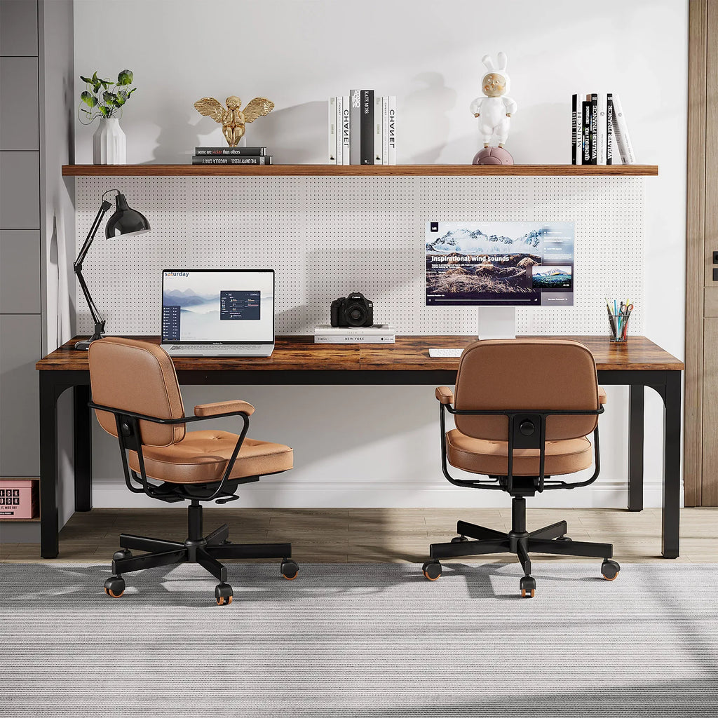Tribesigns 78,7 Zoll extra langer Computertisch, Schreibtisch für 2 Personen, doppelter langer Schreibtisch, Workstation für Home Office