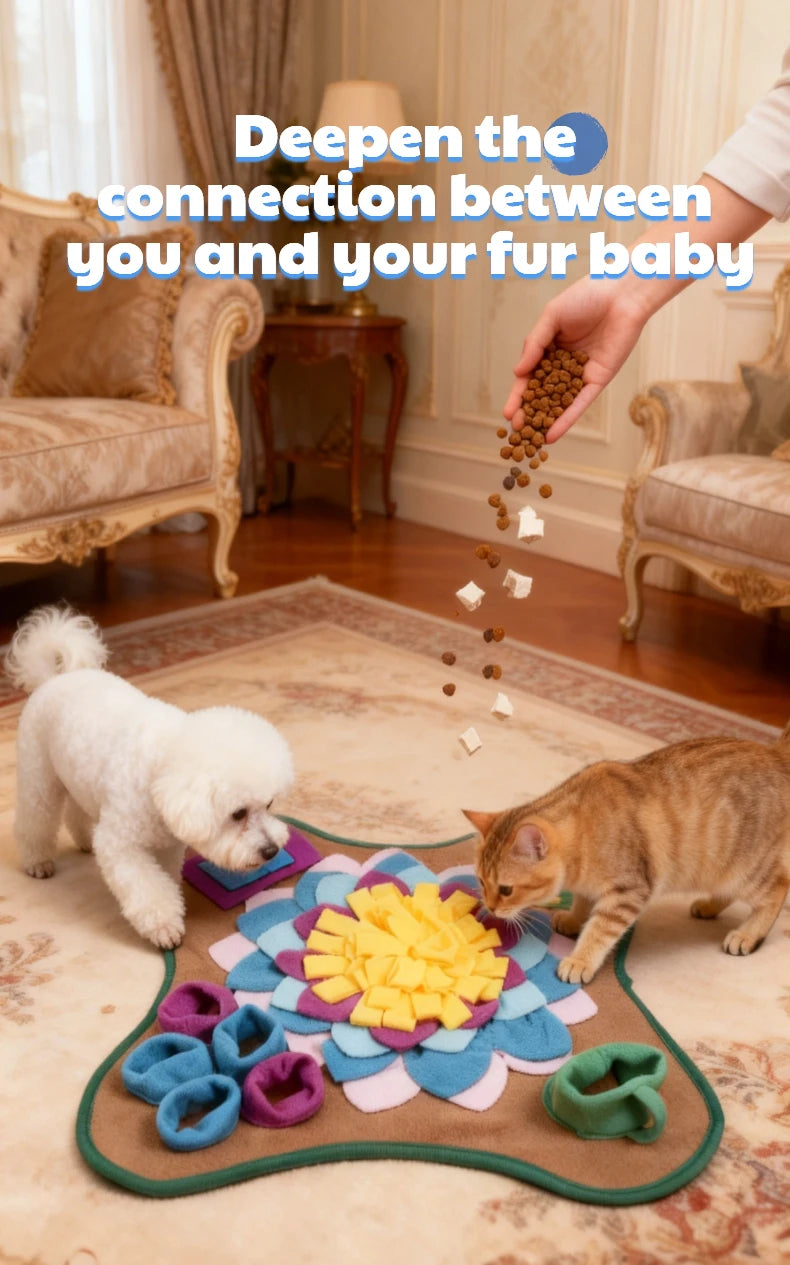 Pet Snuffle Mat for Dogs Cats, Interactive Foraging Feeding Mat, Non‑Slip Colorful Flower Shape Nosework Training Toy, Stress Re (Copy)
