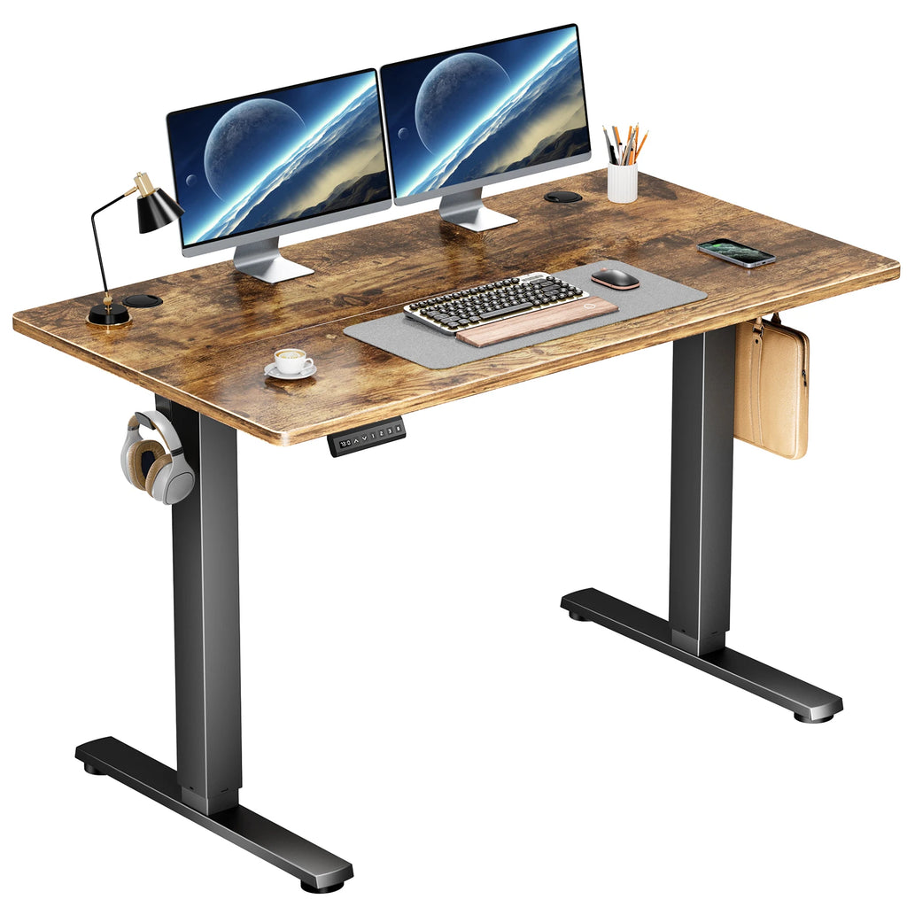 JHK Elektrischer Stehschreibtisch Höhenverstellbar 100x60 cm Steh-Sitz-Computertisch Ergonomischer Arbeitstisch