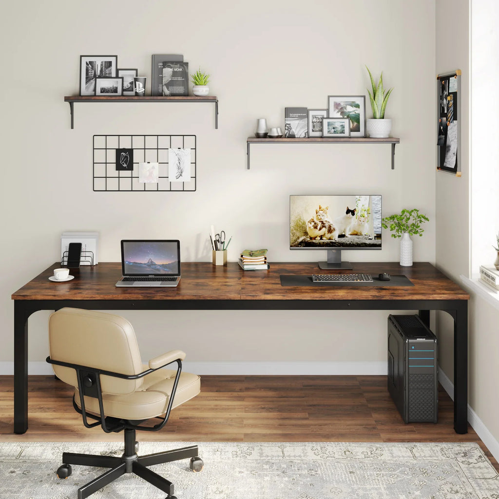 Tribesigns 78,7 Zoll extra langer Computertisch, Schreibtisch für 2 Personen, doppelter langer Schreibtisch, Workstation für Home Office