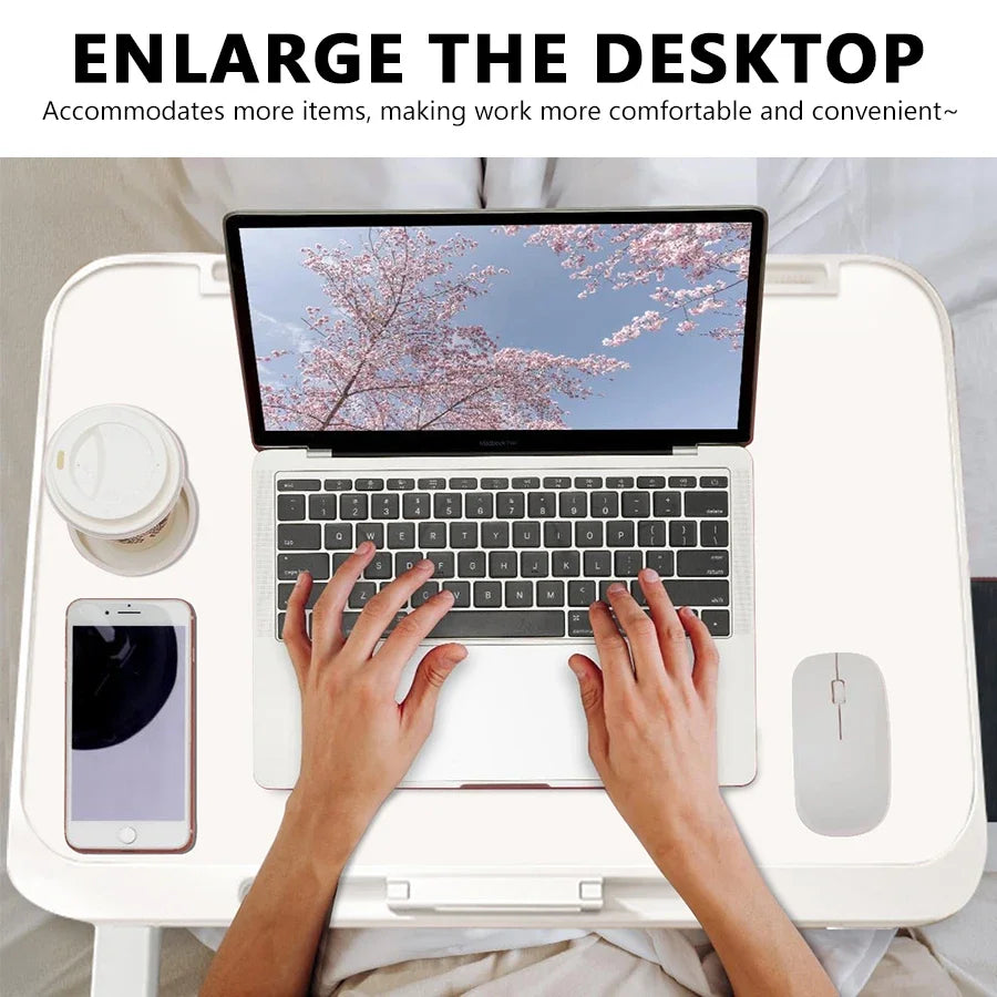 Laptop-Tisch, klappbarer Betttisch, verstellbarer Computertisch, Bürotisch, Kinderschreibtisch, Schlafzimmer-Wohnzimmer-Tisch, verstellbar
