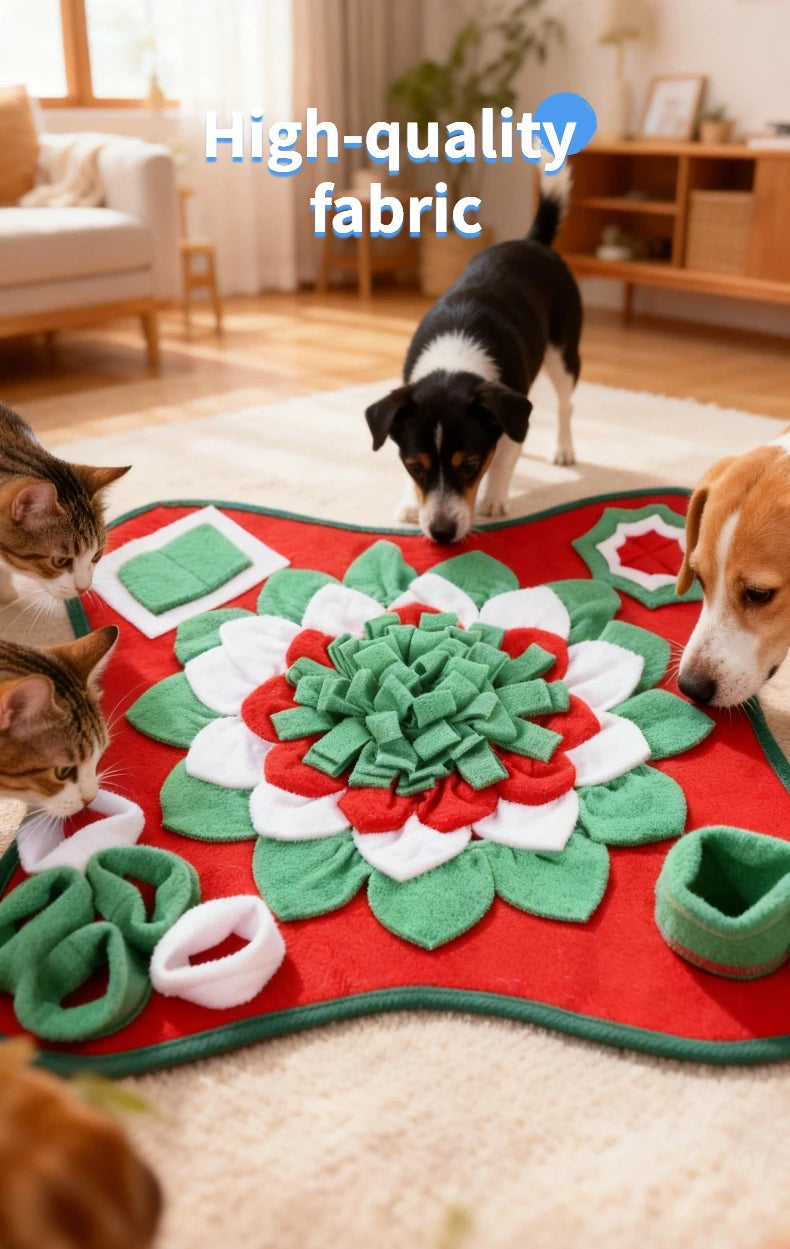 Pet Snuffle Mat for Dogs Cats, Interactive Foraging Feeding Mat, Non‑Slip Colorful Flower Shape Nosework Training Toy, Stress Re (Copy)