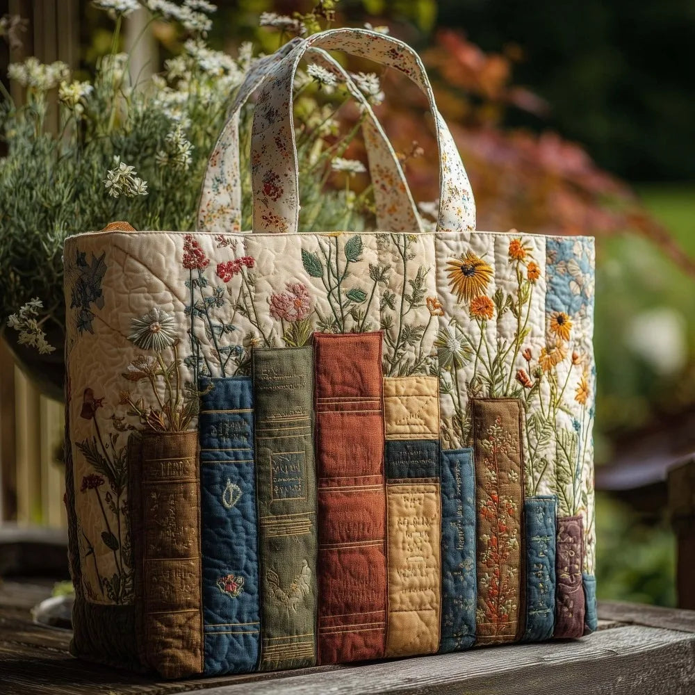 Vintage Quilted Tote Bag Women Lightweight Travel Bag Purse Cotton Shoulder Tote Bag For Shopping Grocery & Beach Bag