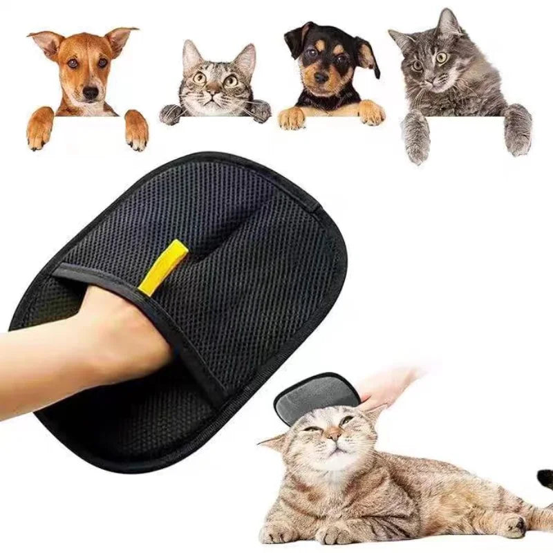 Tierhaarentfernungs- und -sammelhandschuhe Doppelseitige multifunktionale Schönheits- und Pfleghandschuhe für Haustiere Reduzieren den Aufwand der Tierhaltung