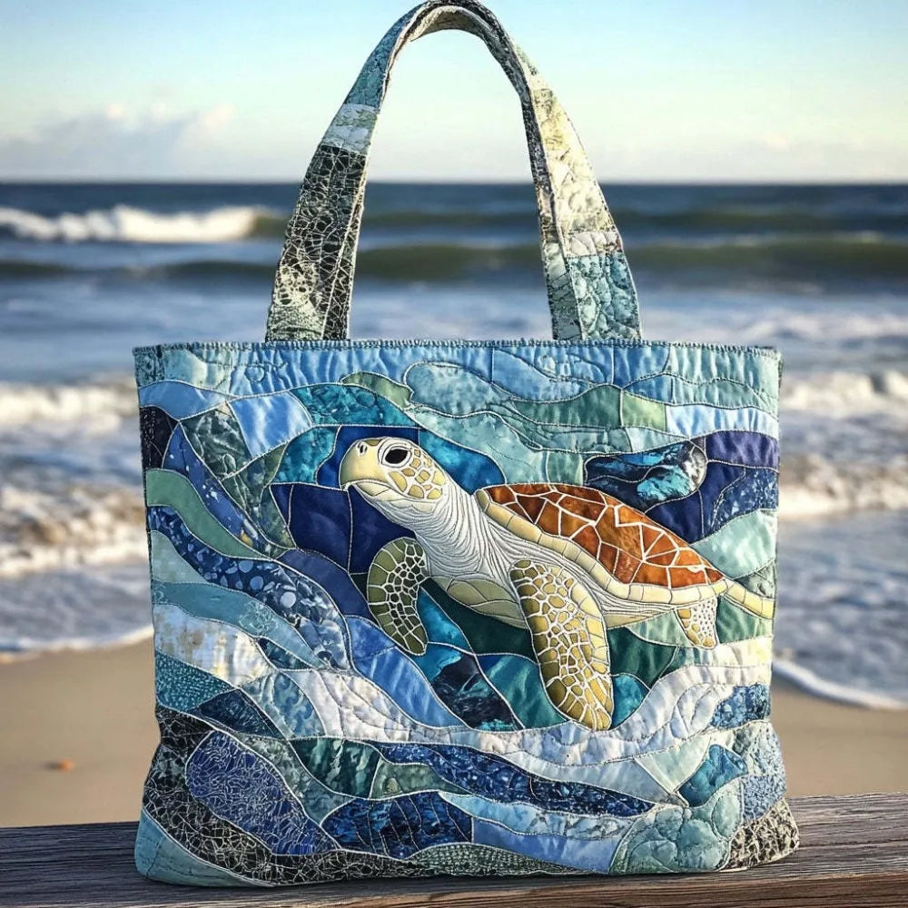 Vintage Quilted Tote Bag Women Lightweight Travel Bag Purse Cotton Shoulder Tote Bag For Shopping Grocery & Beach Bag