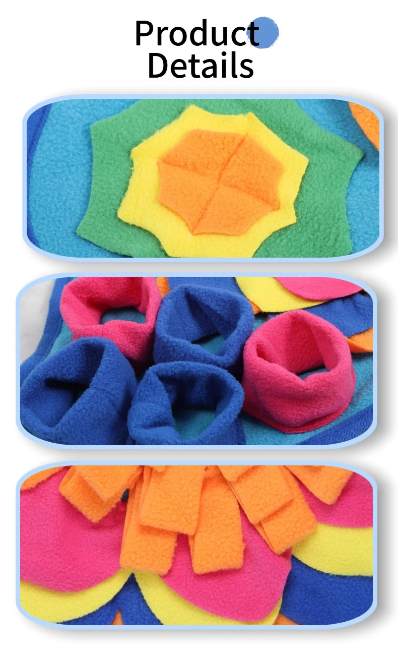 Pet Snuffle Mat for Dogs Cats, Interactive Foraging Feeding Mat, Non‑Slip Colorful Flower Shape Nosework Training Toy, Stress Re (Copy)