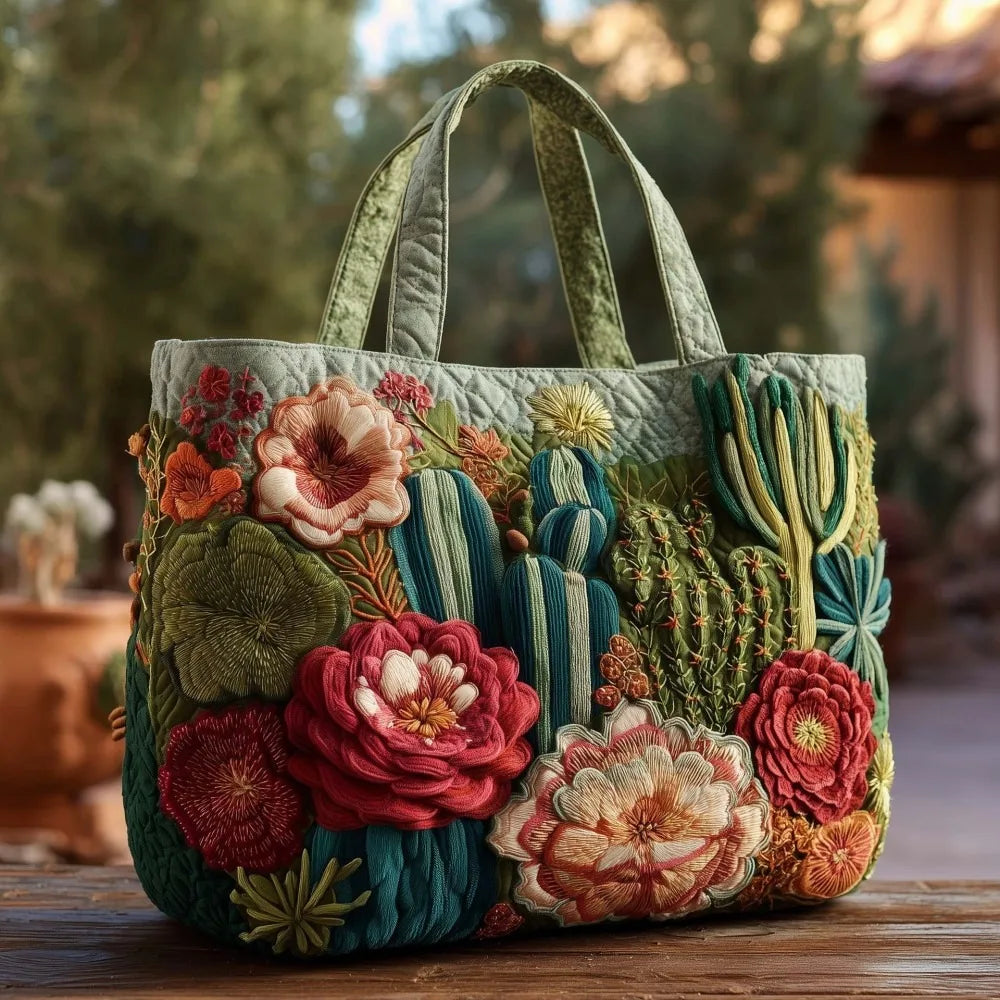 Vintage Quilted Tote Bag Women Lightweight Travel Bag Purse Cotton Shoulder Tote Bag For Shopping Grocery & Beach Bag