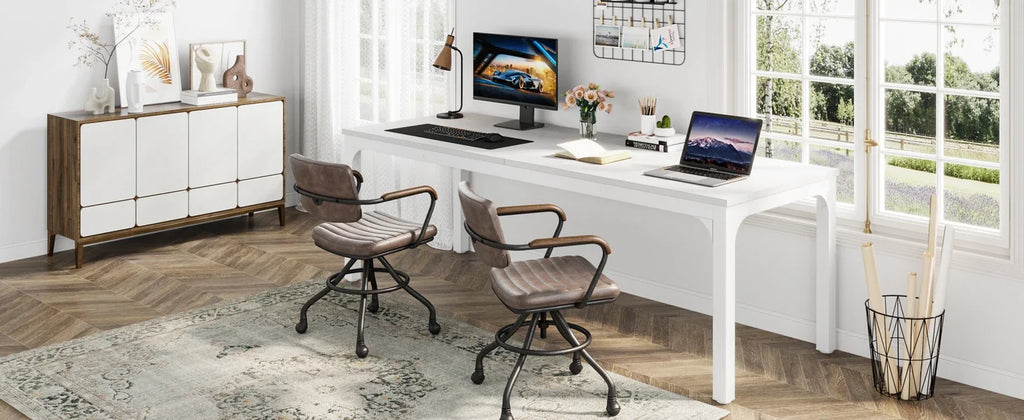 Tribesigns 78,7 Zoll extra langer Computertisch, Schreibtisch für 2 Personen, doppelter langer Schreibtisch, Workstation für Home Office