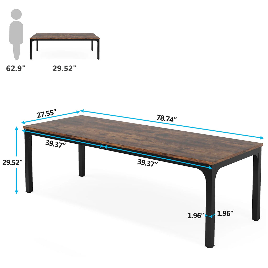 Tribesigns 78,7 Zoll extra langer Computertisch, Schreibtisch für 2 Personen, doppelter langer Schreibtisch, Workstation für Home Office