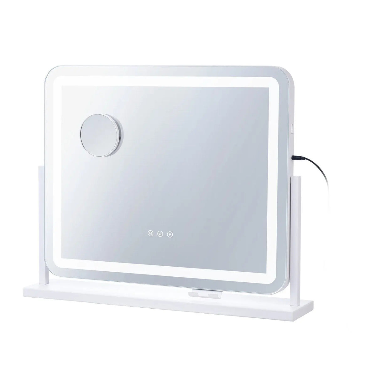5-fache Vergrößerung LED-Kosmetikspiegel mit drei Farbbeleuchtungsmodi, Smart-Touch-Steuerung, USB-Anschluss, beleuchteter Make-up-Spiegel – für Zuhause oder auf Reisen