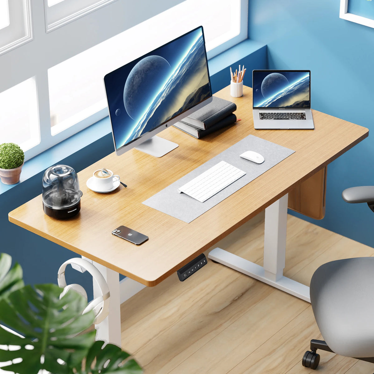 JHK Elektrischer Stehschreibtisch Höhenverstellbar 100x60 cm Steh-Sitz-Computertisch Ergonomischer Arbeitstisch