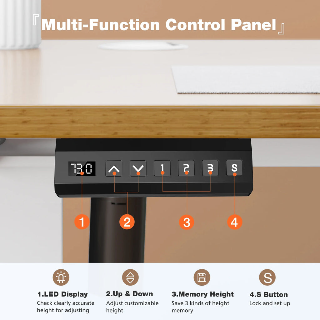 JHK Elektrischer Stehschreibtisch Höhenverstellbar 100x60 cm Steh-Sitz-Computertisch Ergonomischer Arbeitstisch