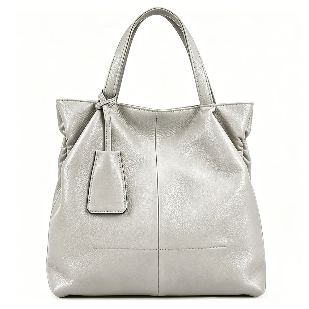 Zency Soft Genuine Leather Handbag Women's Shoulder Bag Winter Fashion Casual Design Shopper Crossbody Large Bucket Tote Bag