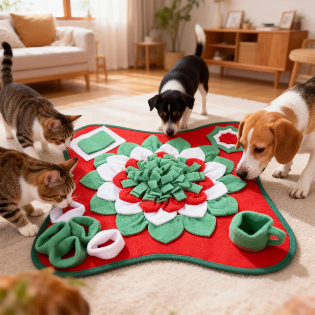 Pet Snuffle Mat for Dogs Cats, Interactive Foraging Feeding Mat, Non‑Slip Colorful Flower Shape Nosework Training Toy, Stress Re (Copy)