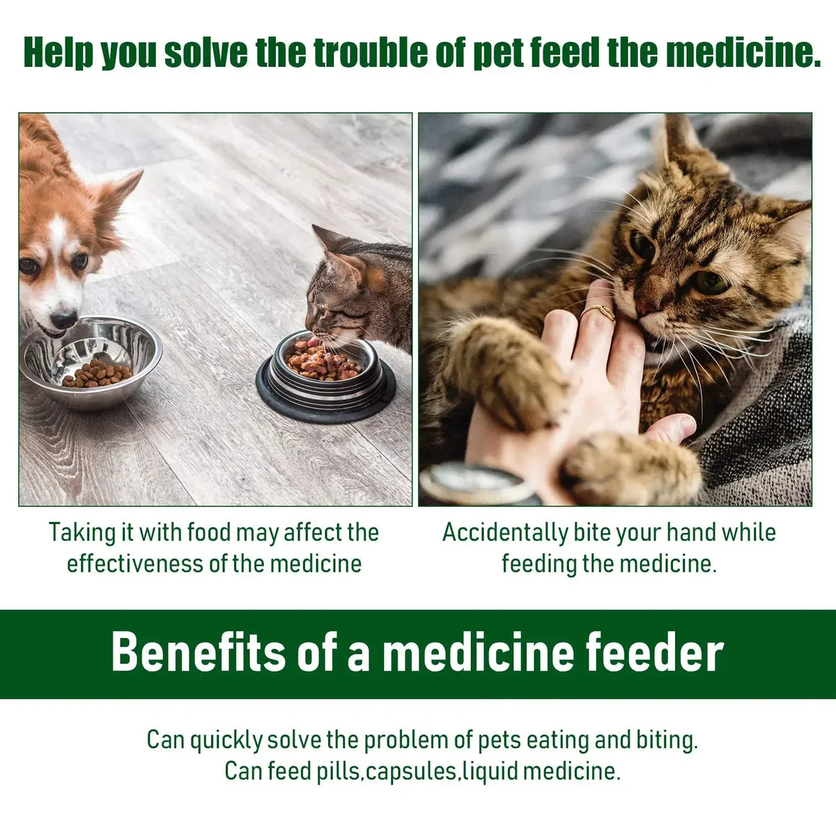 Haustier-Medikamentenspender, Pressfutterstab für Katzen und Hunde, zum Einnehmen von Tabletten, Pillen, Medikamentenartefakten, Haustierkrankenpflege