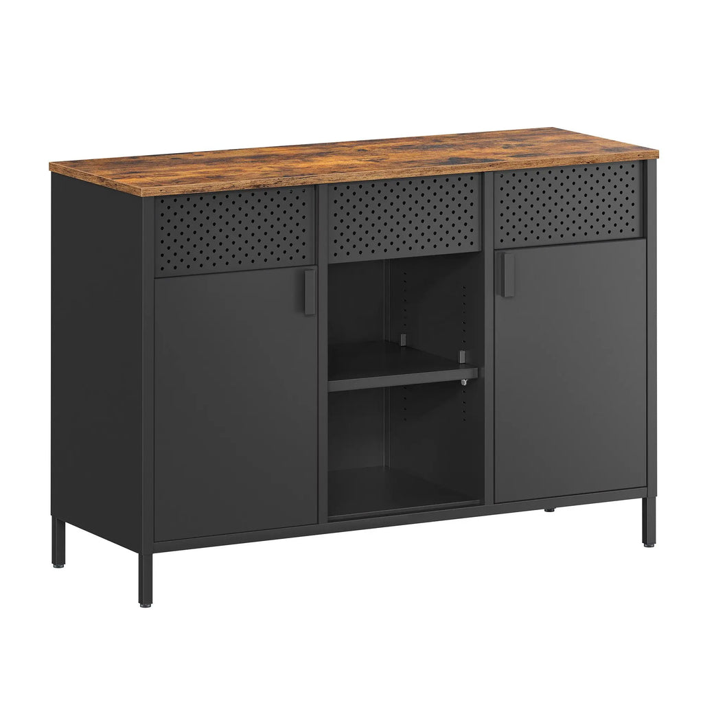 SONGMICS Rangement - Armoire garde-robe en métal avec double porte