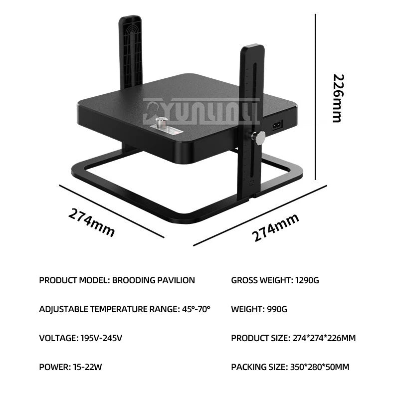Plaque chauffante pour animaux de compagnie à température réglable, radiateur de conception pour poulets, chiens, chats, oiseaux 2025 NOUVEAU