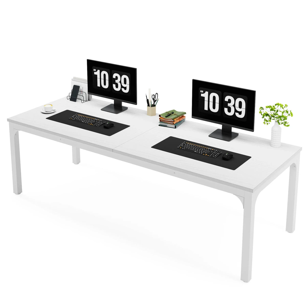 Tribesigns 78,7 Zoll extra langer Computertisch, Schreibtisch für 2 Personen, doppelter langer Schreibtisch, Workstation für Home Office