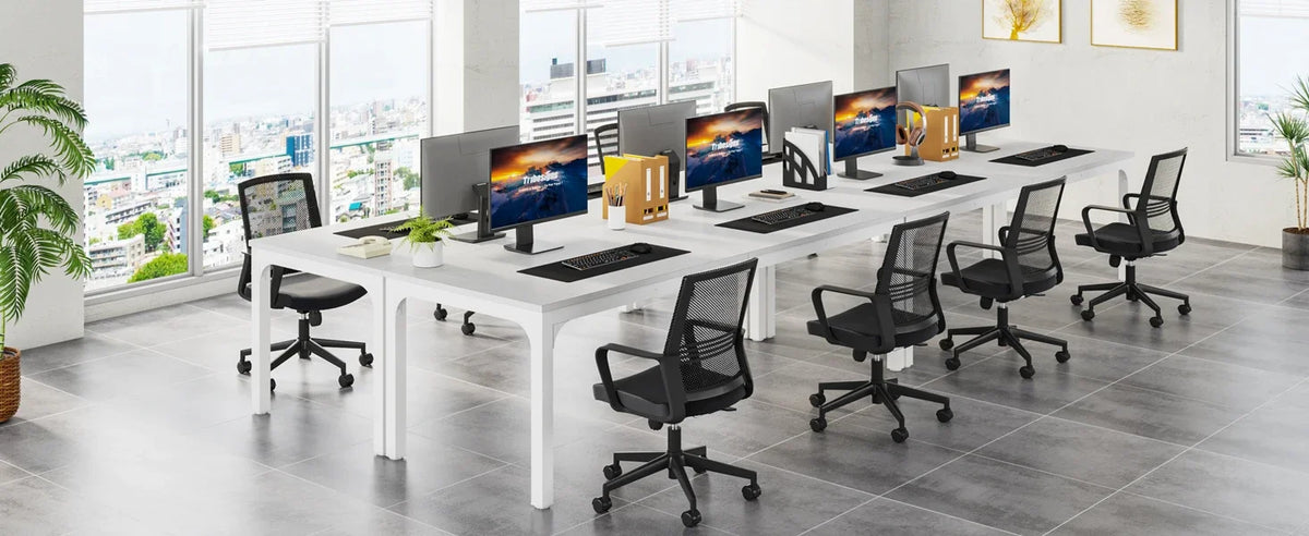 Tribesigns 78,7 Zoll extra langer Computertisch, Schreibtisch für 2 Personen, doppelter langer Schreibtisch, Workstation für Home Office
