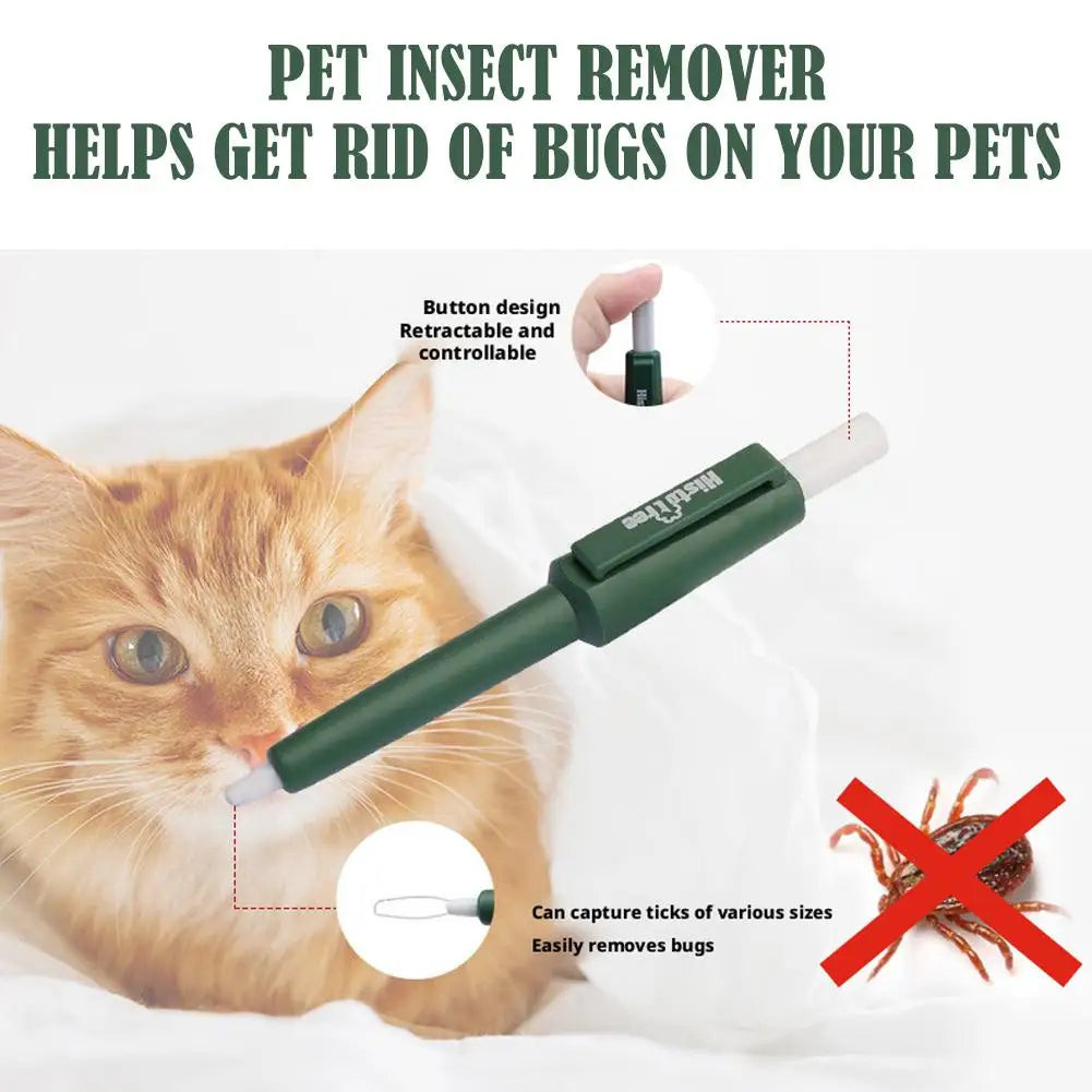 1 Stück Haustier Zeckenentferner Werkzeug Robust Familie Haustier Flohkontrolle Wasserdicht Tragbarer Rostfreier Zeckenentferner Stift Für Katze Hund Und Menschen
