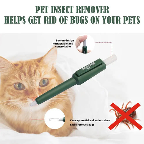 1 Stück Haustier Zeckenentferner Werkzeug Robust Familie Haustier Flohkontrolle Wasserdicht Tragbarer Rostfreier Zeckenentferner Stift Für Katze Hund Und Menschen