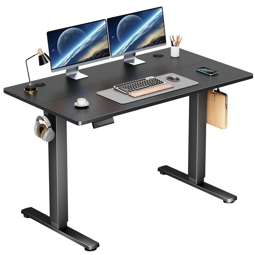 JHK Elektrischer Stehschreibtisch Höhenverstellbar 100x60 cm Steh-Sitz-Computertisch Ergonomischer Arbeitstisch