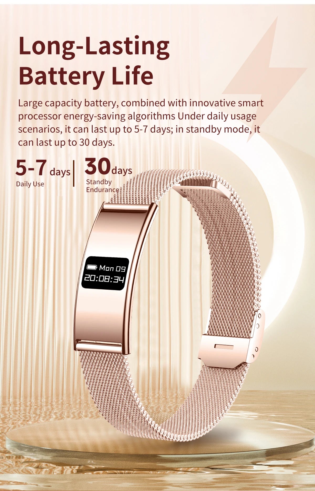 LIGE Bracelet Ultra-mince Sport Fitness Tracker Santé Smart Bracelet Podomètre Moniteur de Fréquence Cardiaque Montre Intelligente Rappel d'Appel