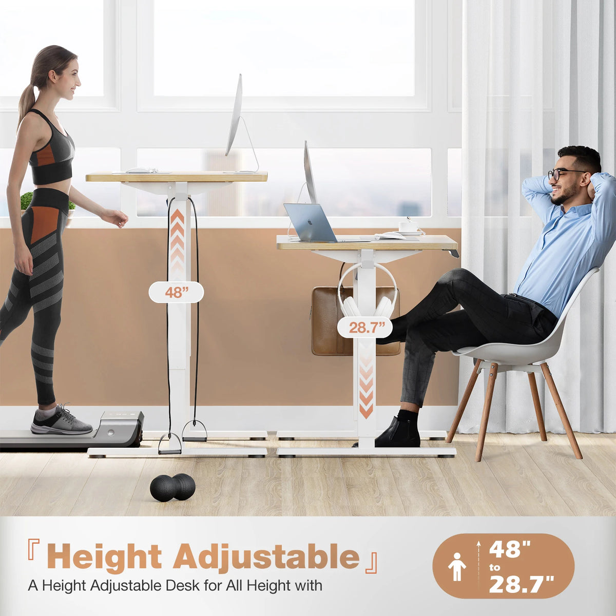 JHK Elektrischer Stehschreibtisch Höhenverstellbar 100x60 cm Steh-Sitz-Computertisch Ergonomischer Arbeitstisch