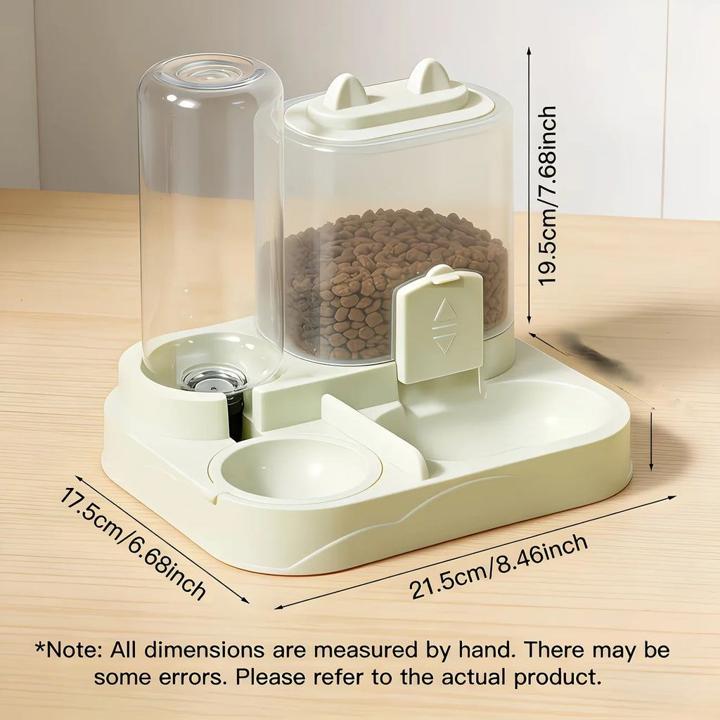 2-in-1 Großer Futter- und Wasserspender für Haustiere, Trocken-Nass-Trennung, robuster Kunststoff, transparent, keine Batterie, für Katzen, Hunde, Reisen