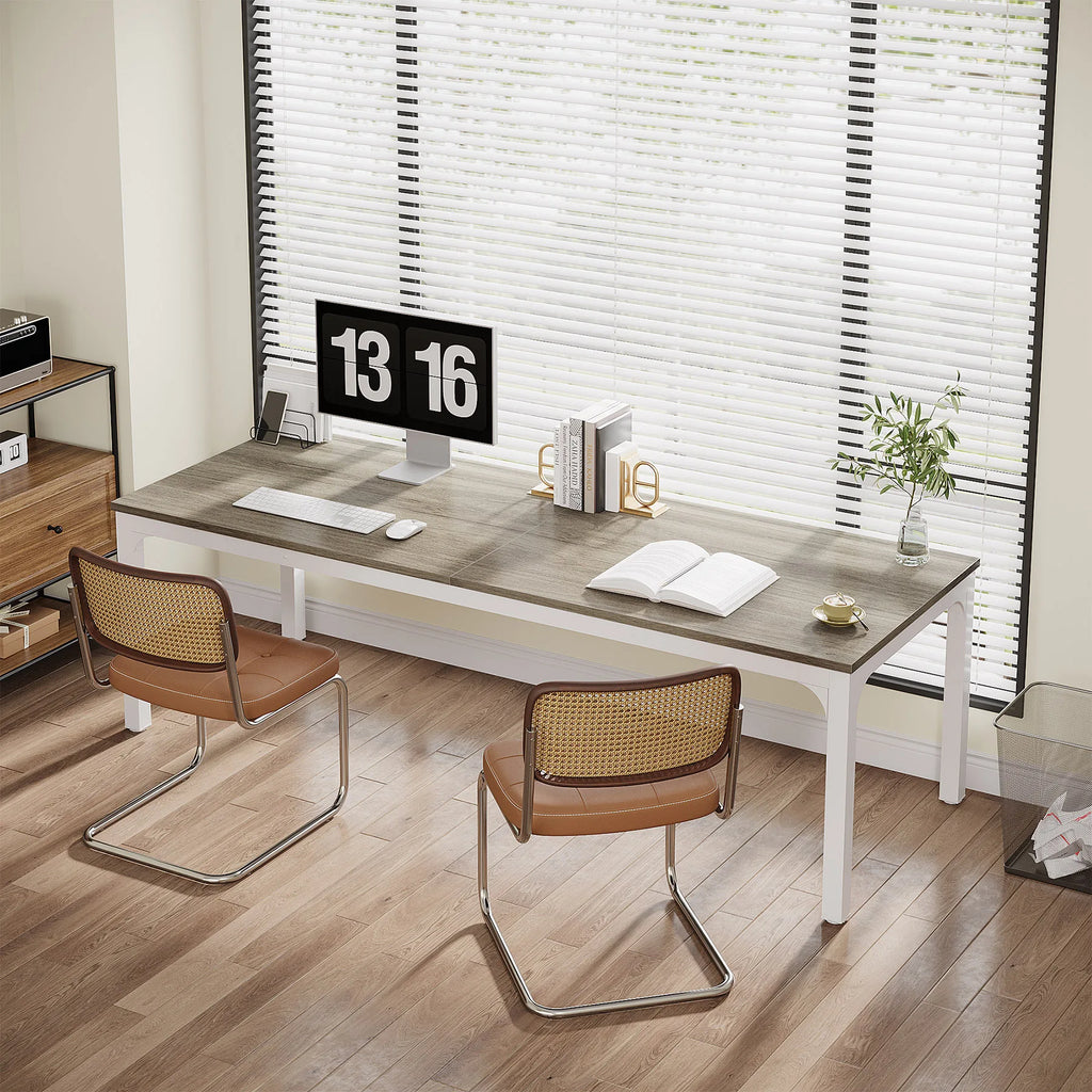 Tribesigns 78,7 Zoll extra langer Computertisch, Schreibtisch für 2 Personen, doppelter langer Schreibtisch, Workstation für Home Office