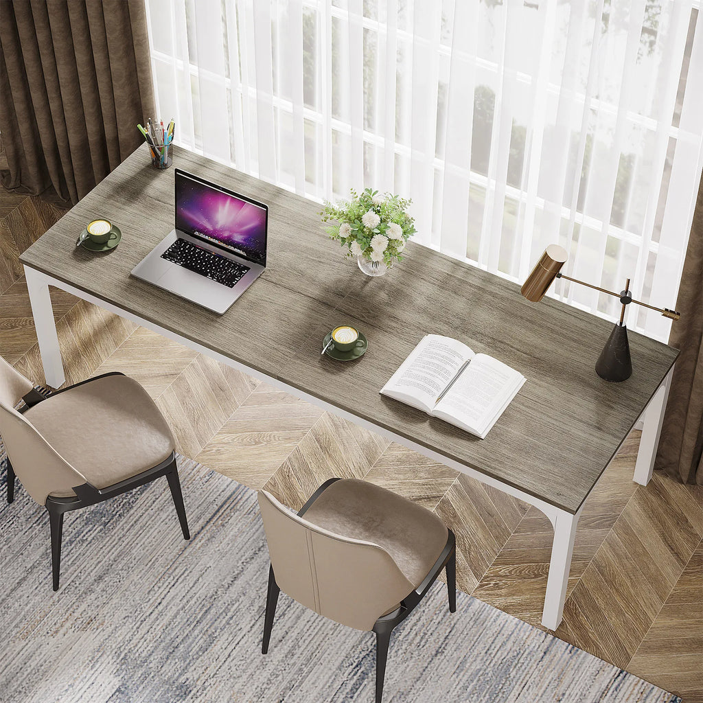 Tribesigns 78,7 Zoll extra langer Computertisch, Schreibtisch für 2 Personen, doppelter langer Schreibtisch, Workstation für Home Office