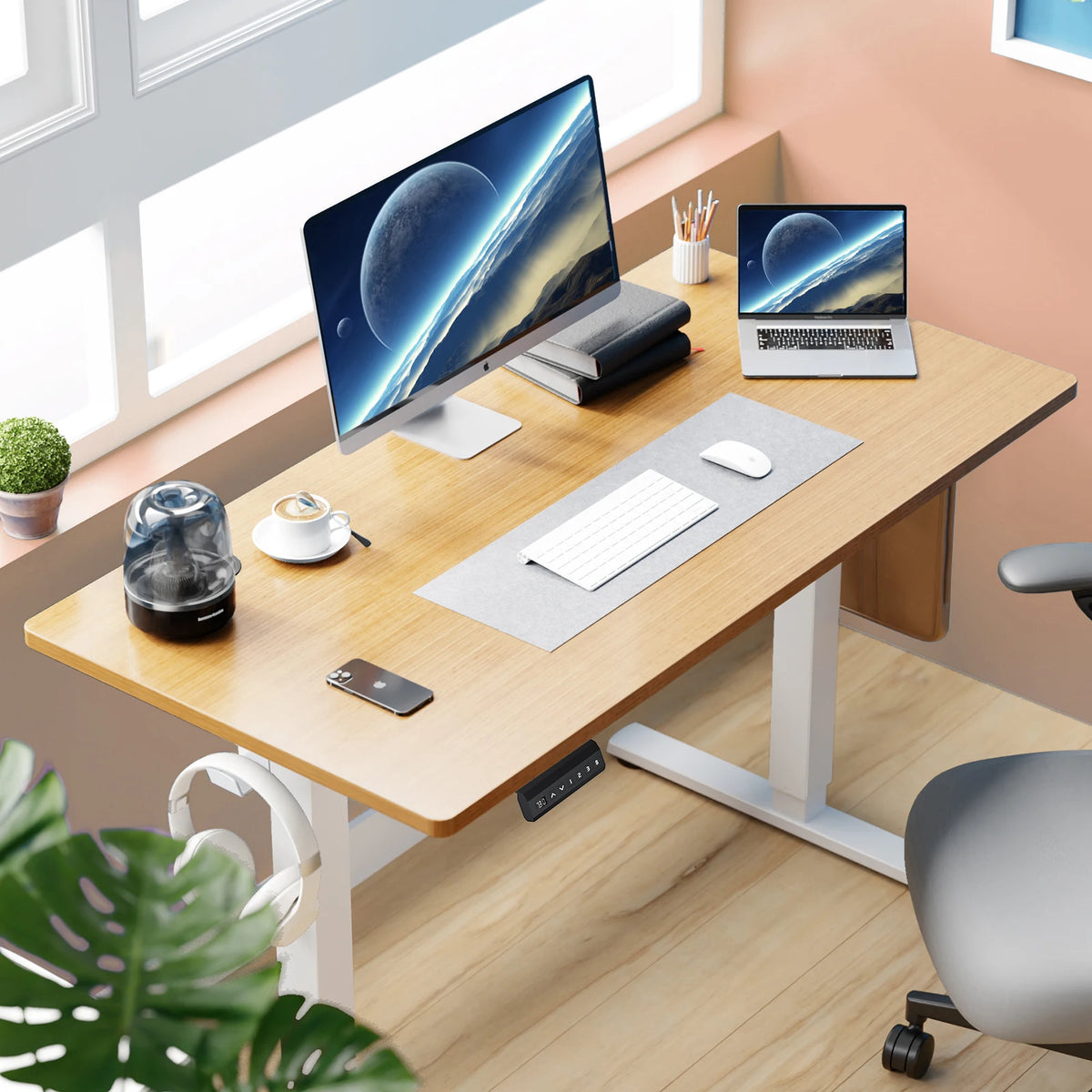 JHK Elektrischer Stehschreibtisch Höhenverstellbar 100x60 cm Steh-Sitz-Computertisch Ergonomischer Arbeitstisch