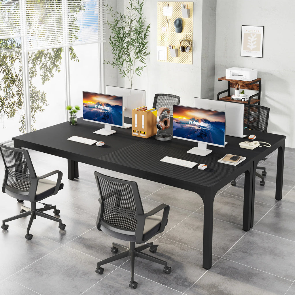 Tribesigns 78,7 Zoll extra langer Computertisch, Schreibtisch für 2 Personen, doppelter langer Schreibtisch, Workstation für Home Office
