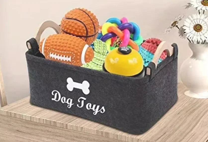 Filz-Haustierspielzeugkiste, Hundespielzeugkiste, Aufbewahrungskorb – perfekt zum Organisieren von Haustieren