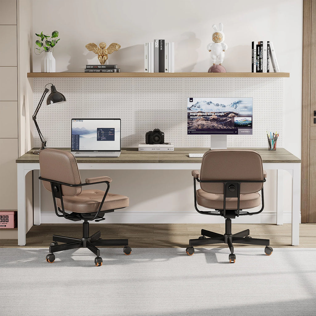 Tribesigns 78,7 Zoll extra langer Computertisch, Schreibtisch für 2 Personen, doppelter langer Schreibtisch, Workstation für Home Office