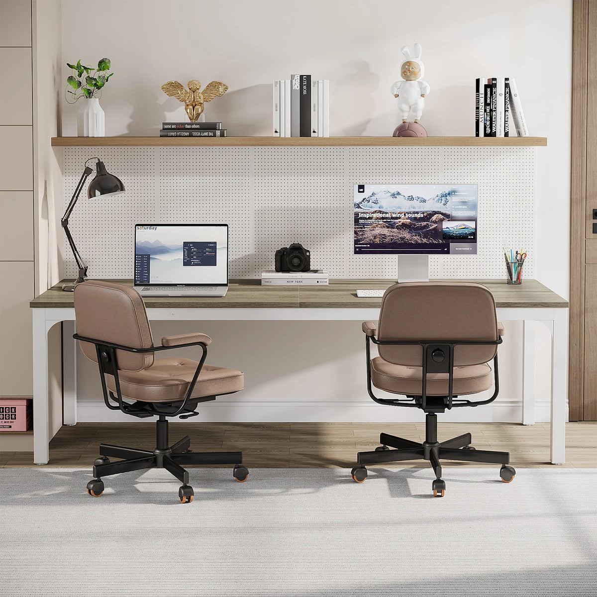 Tribesigns 78,7 Zoll extra langer Computertisch, Schreibtisch für 2 Personen, doppelter langer Schreibtisch, Workstation für Home Office