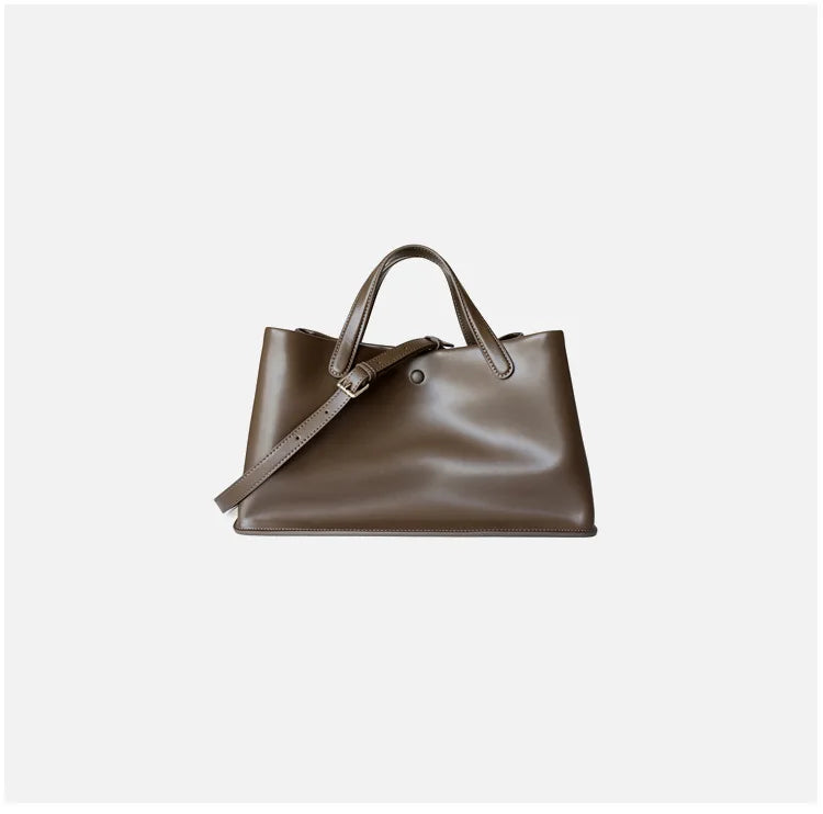 2026 New Summer Genuine Leather Casual Totes High Quality Women Shoulder Crossbody Bags Ladies Large Commute Handbags Coffee
